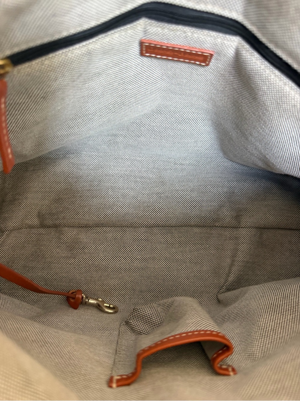 Dooney & Bourke Black Pebbled Leather Cognac Satchel Shoulder Bag - Picture 6 of 13